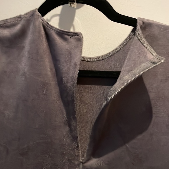 Short sleeve faux suede Tee Dress - Picture 5 of 5